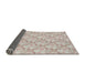 Thickness of Patterned Dark Almond Brown Novelty Rug, pat1286