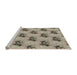 Serging Thickness of Machine Washable Transitional Brown Rug, wshpat1287