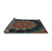 Thickness of Patterned Black Brown Novelty Rug, pat129