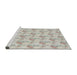 Serging Thickness of Machine Washable Transitional Sage Green Rug, wshpat1290