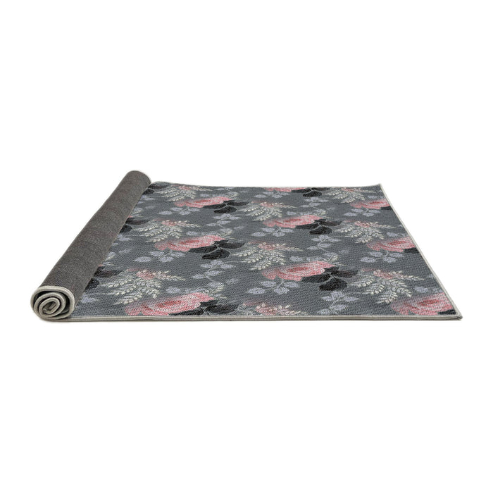 Thickness of Patterned Gray Novelty Rug, pat1293