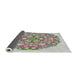 Thickness of Patterned White Gold Novelty Rug, pat1294