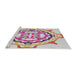 Serging Thickness of Machine Washable Transitional Raspberry Purple Rug, wshpat1295