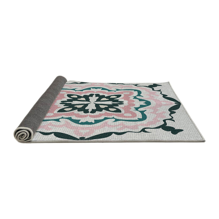 Thickness of Patterned Gray Novelty Rug, pat1296