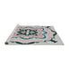 Serging Thickness of Machine Washable Transitional Gray Rug, wshpat1296