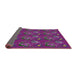 Thickness of Patterned Violet Red Pink Novelty Rug, pat1300