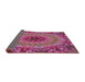 Thickness of Patterned Dark Hot Pink Novelty Rug, pat1301