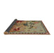 Thickness of Patterned Brownish Green Novelty Rug, pat1306