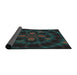 Thickness of Patterned Black Novelty Rug, pat131