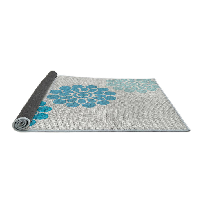 Thickness of Patterned Light Slate Blue Novelty Rug, pat1313