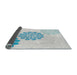 Thickness of Patterned Light Slate Blue Novelty Rug, pat1313