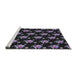 Serging Thickness of Machine Washable Transitional Black Rug, wshpat1317