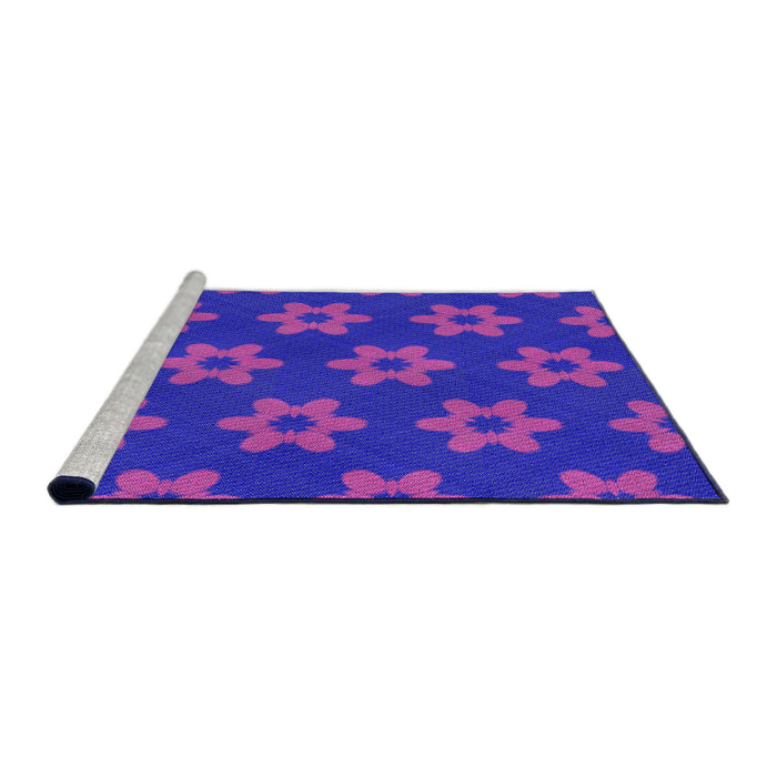 Serging Thickness of Machine Washable Transitional Purple Rug, wshpat1318