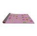 Thickness of Patterned Pink Novelty Rug, pat1319