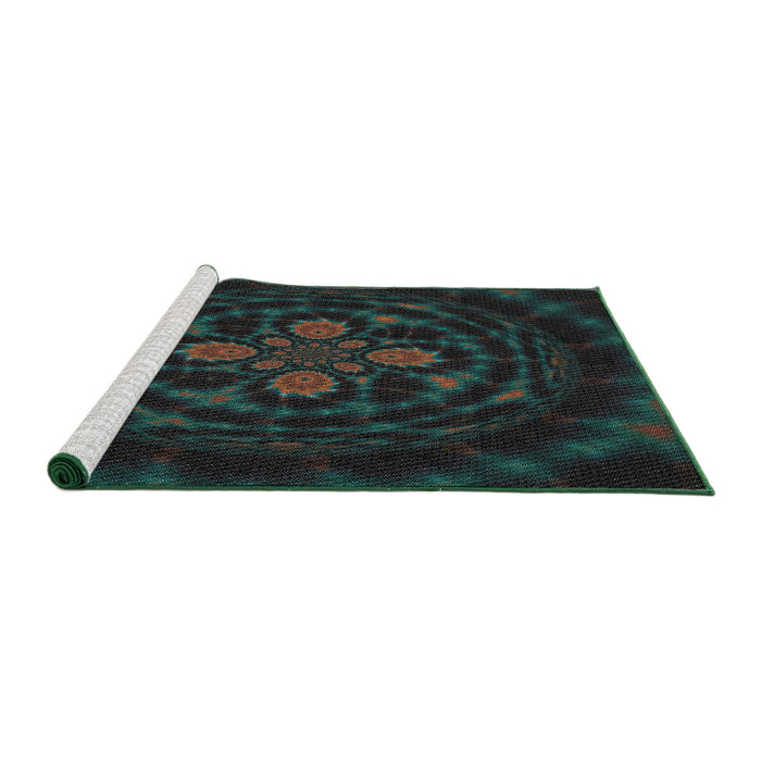 Serging Thickness of Machine Washable Transitional Black Rug, wshpat132