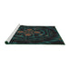 Serging Thickness of Machine Washable Transitional Black Rug, wshpat132