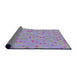 Thickness of Patterned Purple Novelty Rug, pat1320