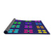 Thickness of Patterned Steel Blue Novelty Rug, pat1321