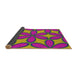 Thickness of Patterned Dark Violet Purple Novelty Rug, pat1322