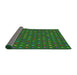 Thickness of Patterned Dark Forest Green Novelty Rug, pat1323