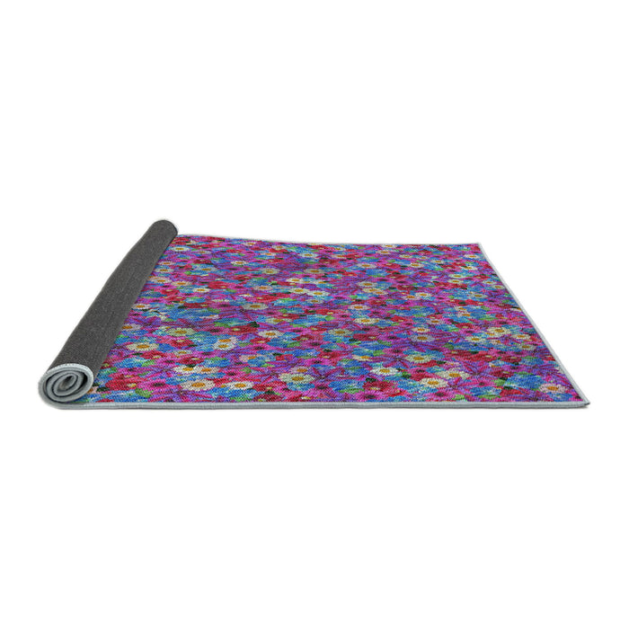 Thickness of Patterned Violet Red Pink Novelty Rug, pat1324