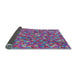 Thickness of Patterned Violet Red Pink Novelty Rug, pat1324