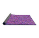 Thickness of Patterned Dark Violet Purple Novelty Rug, pat1325