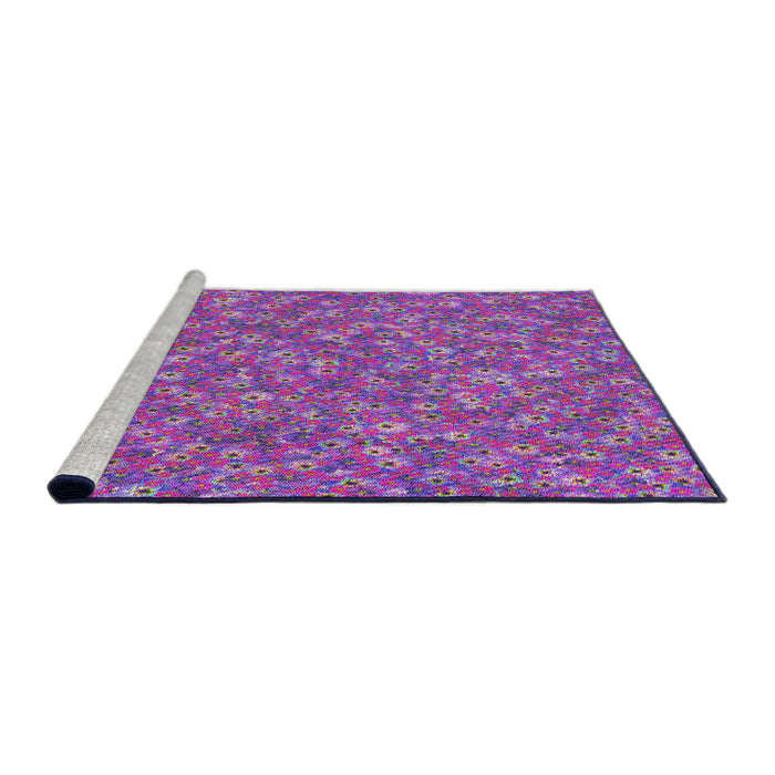 Serging Thickness of Machine Washable Transitional Dark Violet Purple Rug, wshpat1325