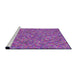 Serging Thickness of Machine Washable Transitional Dark Violet Purple Rug, wshpat1325