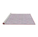 Serging Thickness of Machine Washable Transitional Pink Rug, wshpat1327