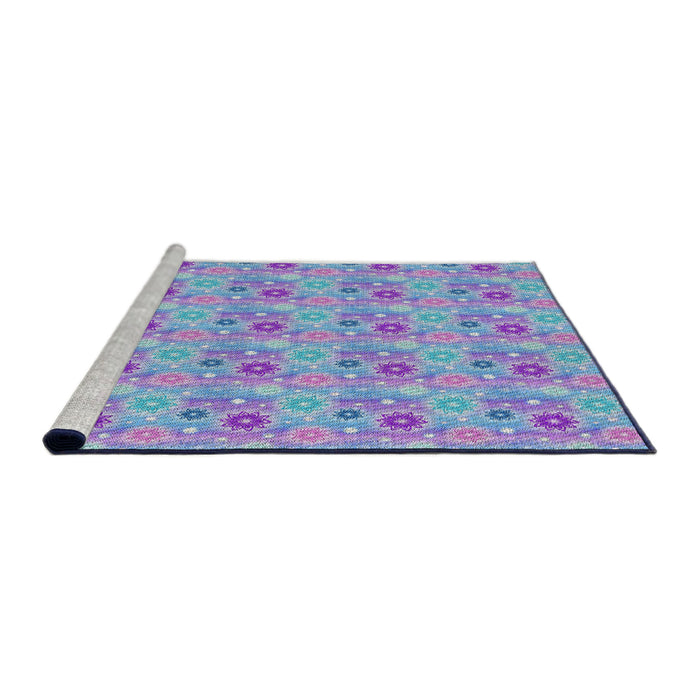 Serging Thickness of Machine Washable Transitional Light Purple Rug, wshpat1329