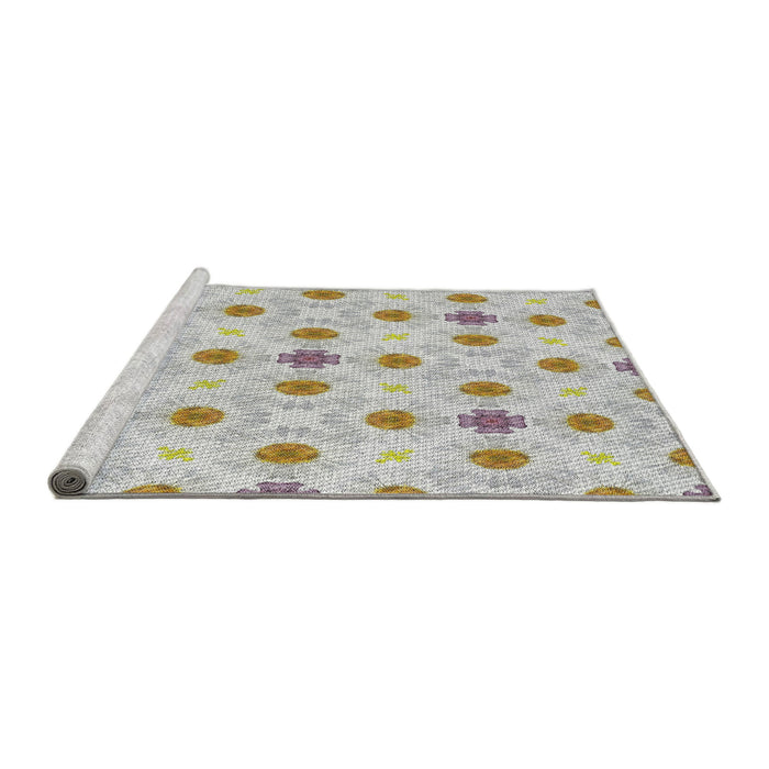 Serging Thickness of Machine Washable Transitional Rose Dust Purple Rug, wshpat1330