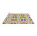 Serging Thickness of Machine Washable Transitional Copper Red Pink Rug, wshpat1333