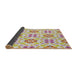 Thickness of Patterned Copper Red Pink Novelty Rug, pat1333