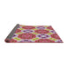 Thickness of Patterned Bright Maroon Red Novelty Rug, pat1336