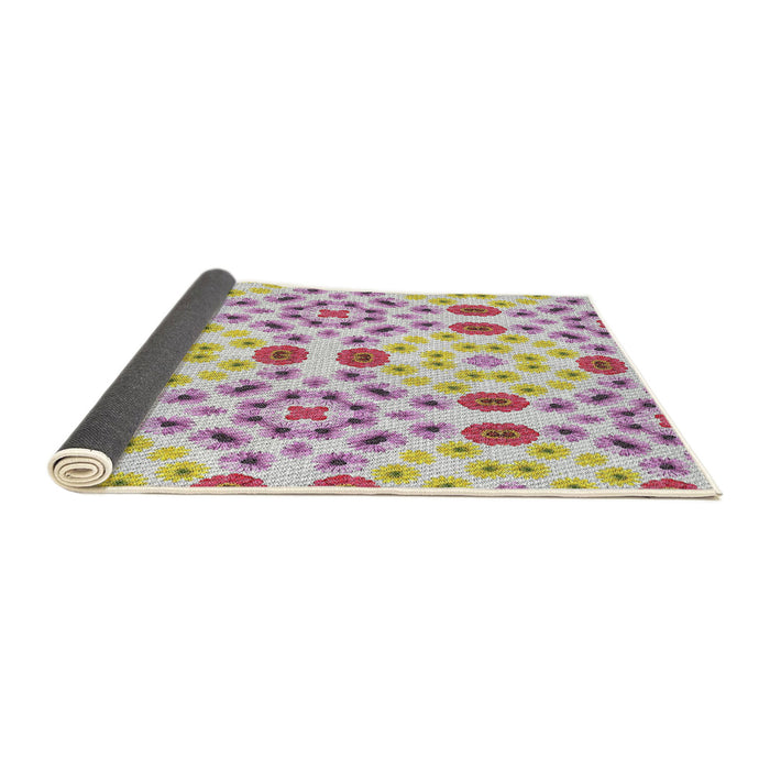 Thickness of Patterned Tulip Pink Novelty Rug, pat1337