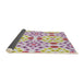 Thickness of Patterned Tulip Pink Novelty Rug, pat1337