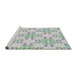 Serging Thickness of Machine Washable Transitional Light Rose Green Rug, wshpat1338