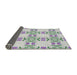 Thickness of Patterned Light Rose Green Novelty Rug, pat1340