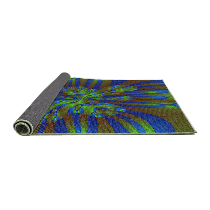 Thickness of Patterned Forest Green Novelty Rug, pat1346