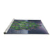 Serging Thickness of Machine Washable Transitional Dark Slate Blue Rug, wshpat1349