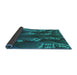 Thickness of Patterned Dark Turquoise Green Modern Rug, pat1350