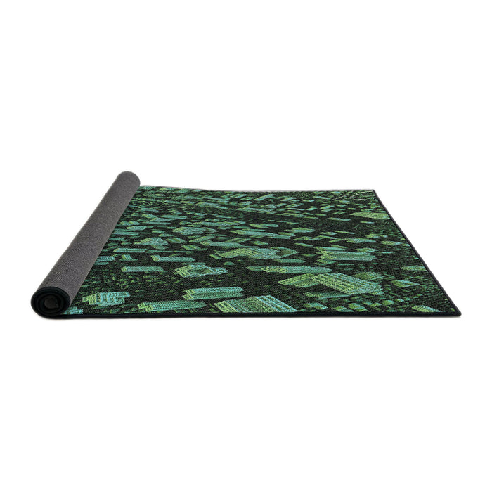 Thickness of Patterned Black Novelty Rug, pat1351