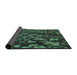 Thickness of Patterned Black Novelty Rug, pat1351