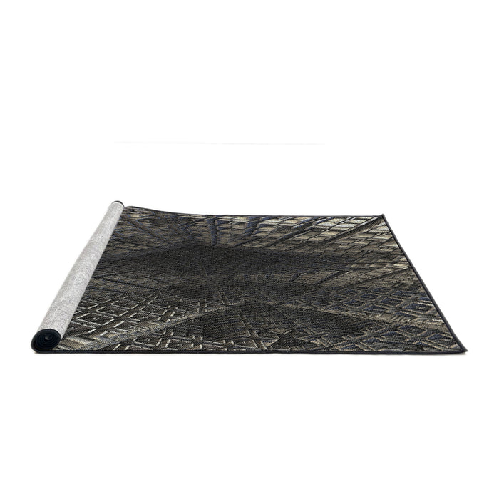 Serging Thickness of Machine Washable Transitional Sage Green Rug, wshpat1352