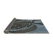 Thickness of Patterned Silver Gray Novelty Rug, pat1358