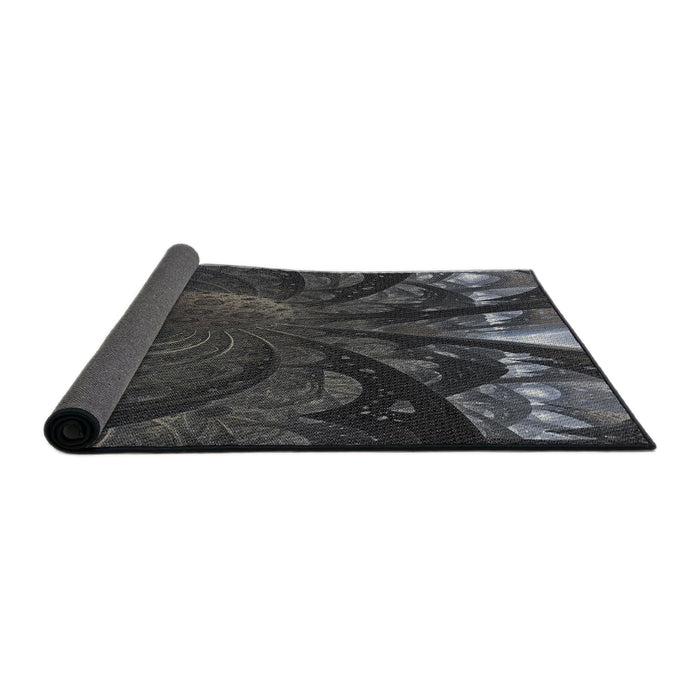 Thickness of Patterned Mid Gray Novelty Rug, pat1361