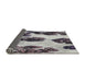 Thickness of Patterned Platinum Silver Gray Novelty Rug, pat1363