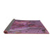 Thickness of Patterned Dark Raspberry Purple Novelty Rug, pat1366