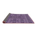 Thickness of Patterned Purple Novelty Rug, pat1368